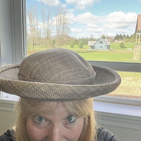 VTG Best & Co Fifth Ave NY Straw Hat Brown Roller Brim Mid Century 1950s Mad Men main image 8